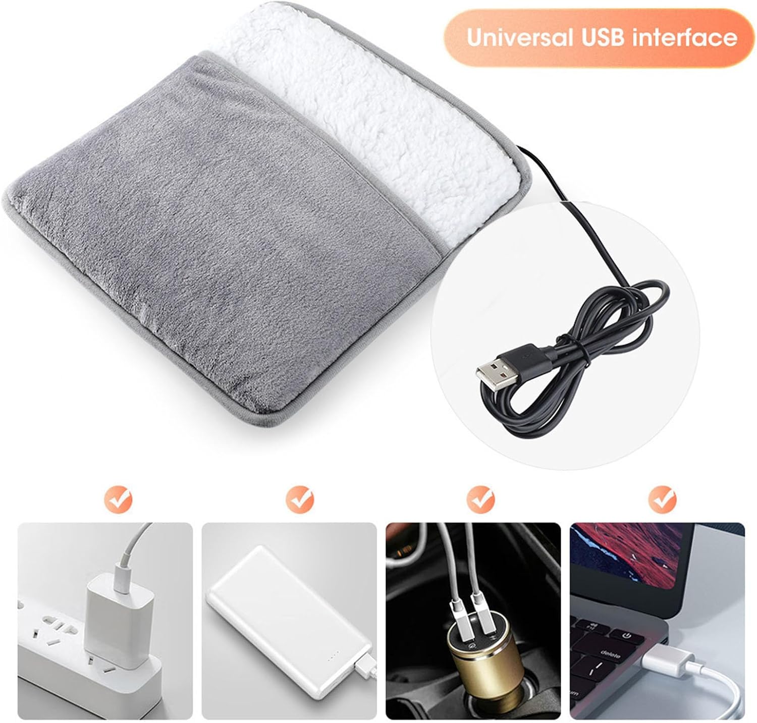 مدفأة قدمين كهربائية USB سريعة التسخين مع تدليك بالاهتزاز وحرارة - الصورة 5